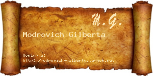 Modrovich Gilberta névjegykártya